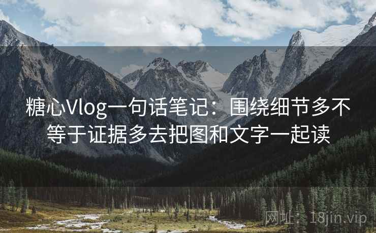 糖心Vlog一句话笔记：围绕细节多不等于证据多去把图和文字一起读